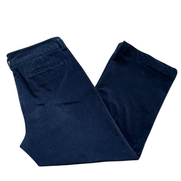 Garnet Hill Wide Leg Cropped Corduroy Pants Navy - Picture 4 of 12